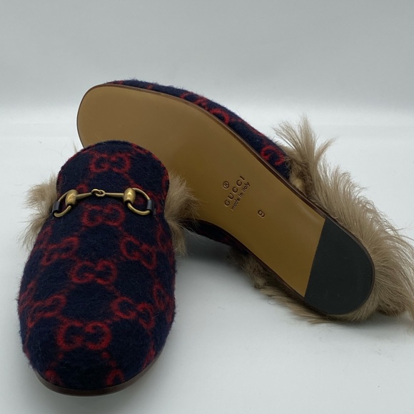 Gucci Princetown GG wool slipper Blue and red GG w main image 5